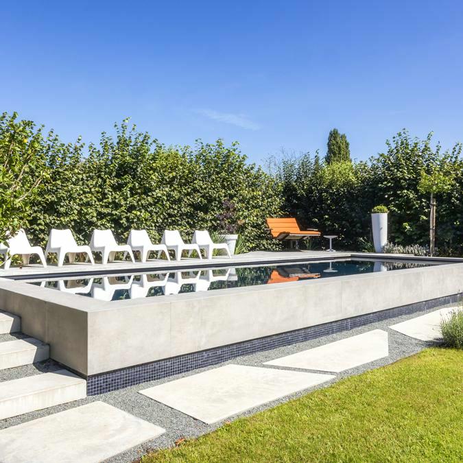 Totaalconcept - zwembad / omgevingsaanleg / poolhouse	Afmetingen: &nbsp;10 x 4&nbsp;x 1,5 m	Kleu